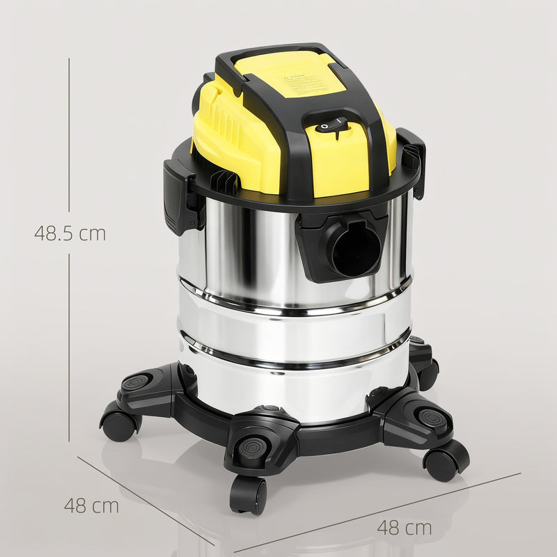 1200W Wet and Dry Vacuum Cleaner With Blower and Triple Filters for Home or Workshop Black AOSOM