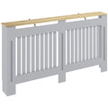 Radiator Cover with Extra Shelf and Slatted Front for Safe Heat Flow Grey Homcom