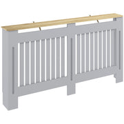 Radiator Cover with Extra Shelf and Slatted Front for Safe Heat Flow Grey Homcom