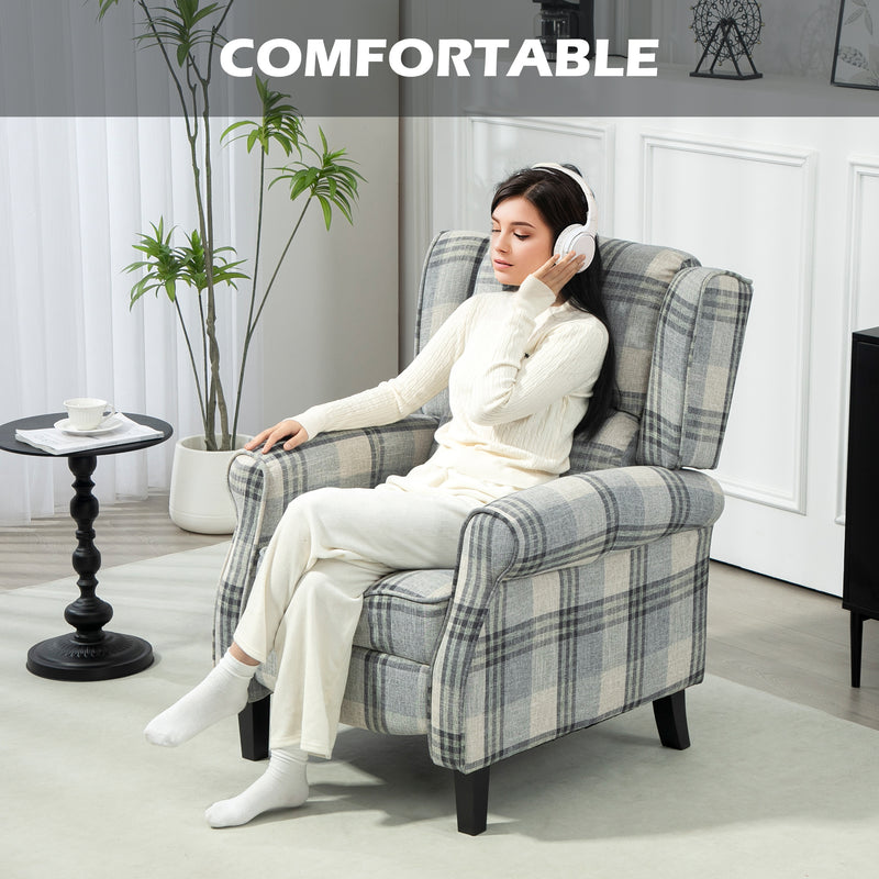 Grey Manual Reclining Chair with 160 Degree Backrest and Footrest by HOMCOM