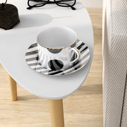 Set of 2 Nesting Coffee Tables with Solid Wood Legs Light Grey by HOMCOM