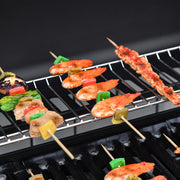 6 Burner Gas BBQ Grill with Side Burner - Thermometer and Storage Shelf for Outdoor Cooking Grey Outsunny