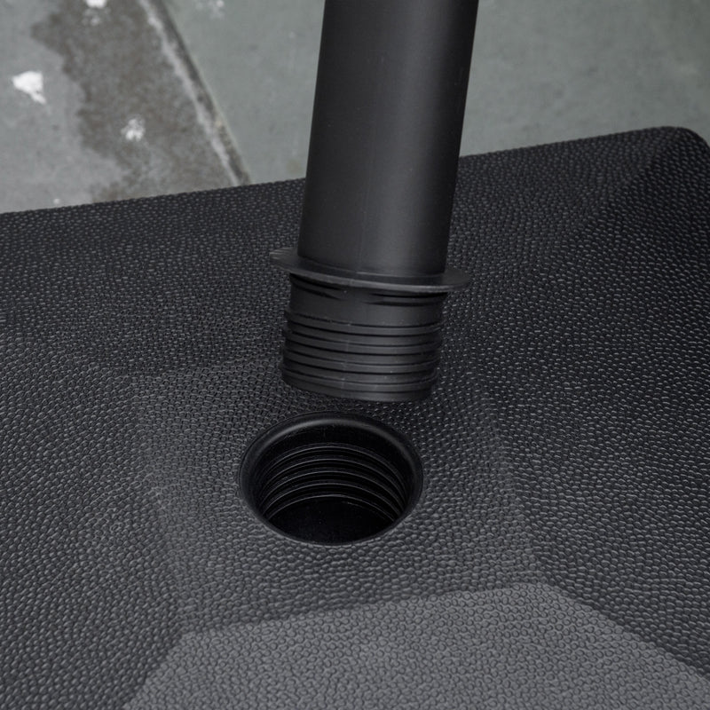 20kg Wheeled Parasol Base for Garden Umbrella Sand or Water Fill Heavy Duty Black