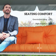 Garden Chair Cushion and Pillow Set for Comfortable Outdoor Seating Orange AOSOM
