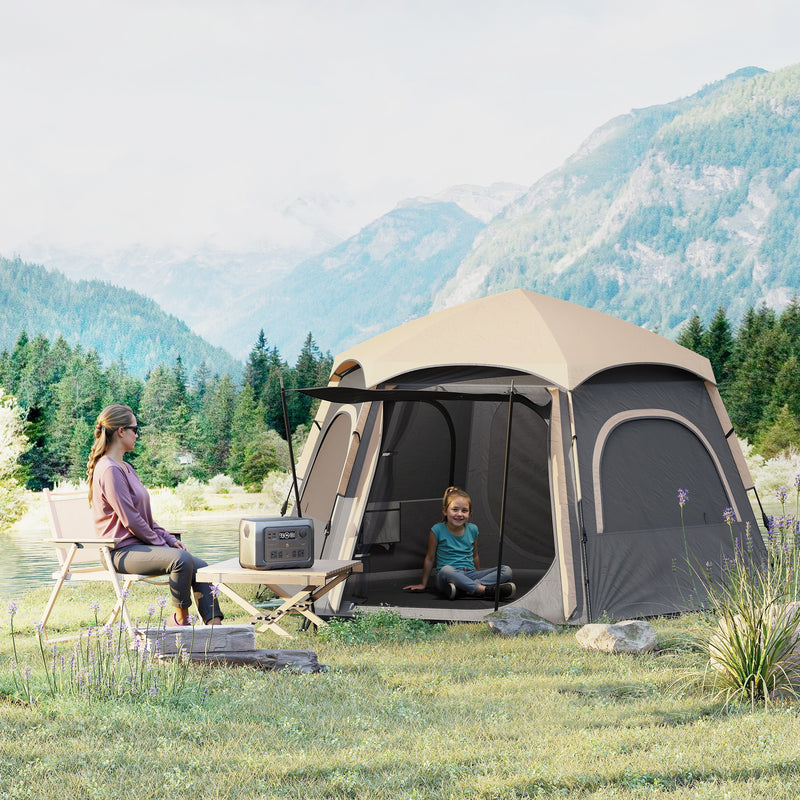 4 Person Dome Tent with Fast 2 Minute Setup for Easy Camping Shelter Dark Grey