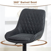 Set of 2 Retro Style Bar Stools with Faux Leather Seats Ideal for Kitchen Counters Black AOSOM