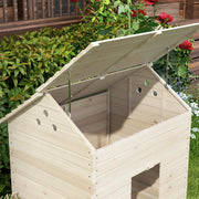 Wooden Duck House Poultry Coop for 2-4 Ducks with Openable Roof and Raised Feet by PawHut