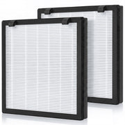 Pair of rectangular H13 HEPA replacement filters with black frames