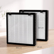 Dimensions of each filter: 30.1 cm, 28.6 cm and 2.5 cm thick
