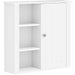 White Bathroom Wall Cabinet with Shelves and Cupboard by HOMCOM