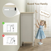 4 Drawer Chest of Drawers with PU Leather Handles and Smooth Metal Runners, White