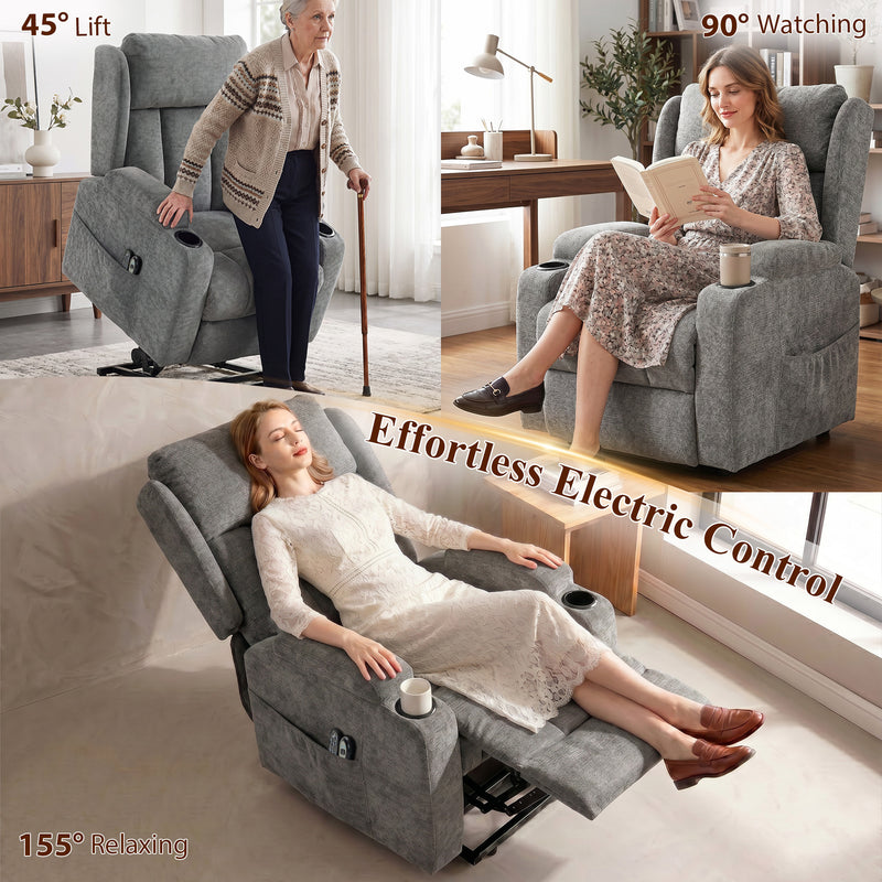 Power Lift Recliner Chair with Massage and Heat for Easy Standing and Daily Comfort