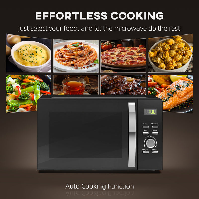 23L 800W Digital Solo Microwave with 5 Power Levels and Auto Cook Menus by HOMCOM