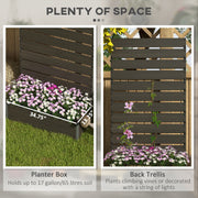 Black Raised Garden Planter with Trellis and Drainage Gap for Climbing Plants by Outsunny