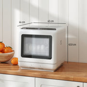 Compact 6L Tabletop Dishwasher with Five Cleaning Modes Ideal for Small Kitchens White AOSOM