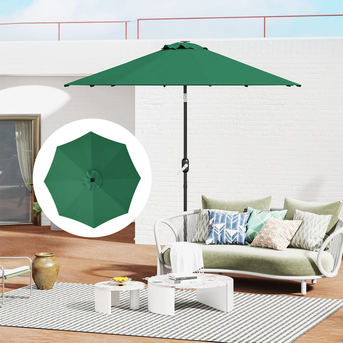 Green 3m Replacement Parasol Canopy UPF 50 Plus with Top Vent Fits 8 Rib Frames by Outsunny