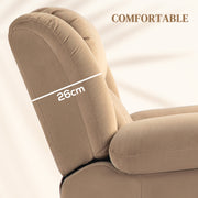 Light Brown Velvet Electric Riser Recliner Armchair With Massage Function by HOMCOM