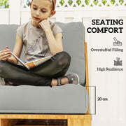Light Grey 2 Seater Pallet Furniture Cushions UPF20+ 20cm Thick Outdoor Seat Pads by Outsunny
