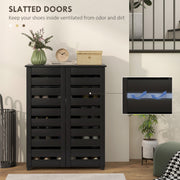 Black Shoe Storage Cabinet With Adjustable Shelves Ideal for Hallways and Entryways, Holds 15 Pairs