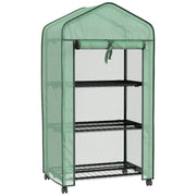 3 Tier Compact Garden Greenhouse for Plants and Seedlings in Green by Outsunny