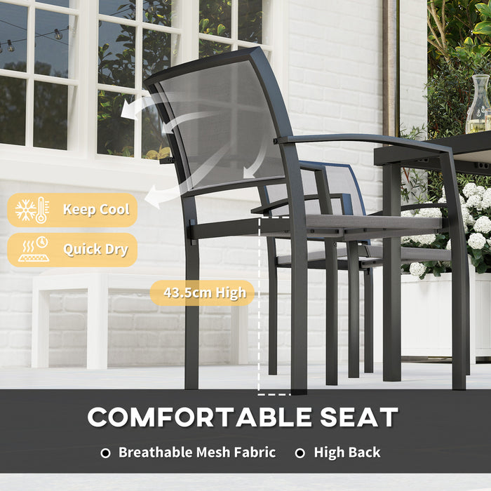Five Piece Outdoor Garden Dining Set Grey Weather Resistant by Outsunny