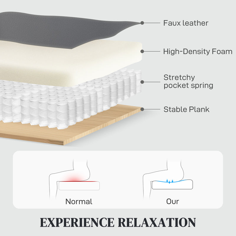 Grey Electric Recliner Armchair with USB Type C Port and Phone Holder by HOMCOM