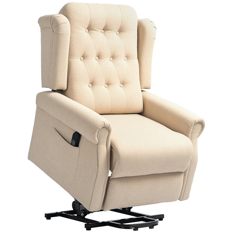 Beige 45 Degree Electric Riser and Recliner Armchair for Comfort and Support by HOMCOM