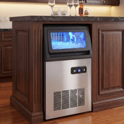 Commercial Ice Maker | 45kg Daily Output | Under Counter | Silver & Black Homcom
