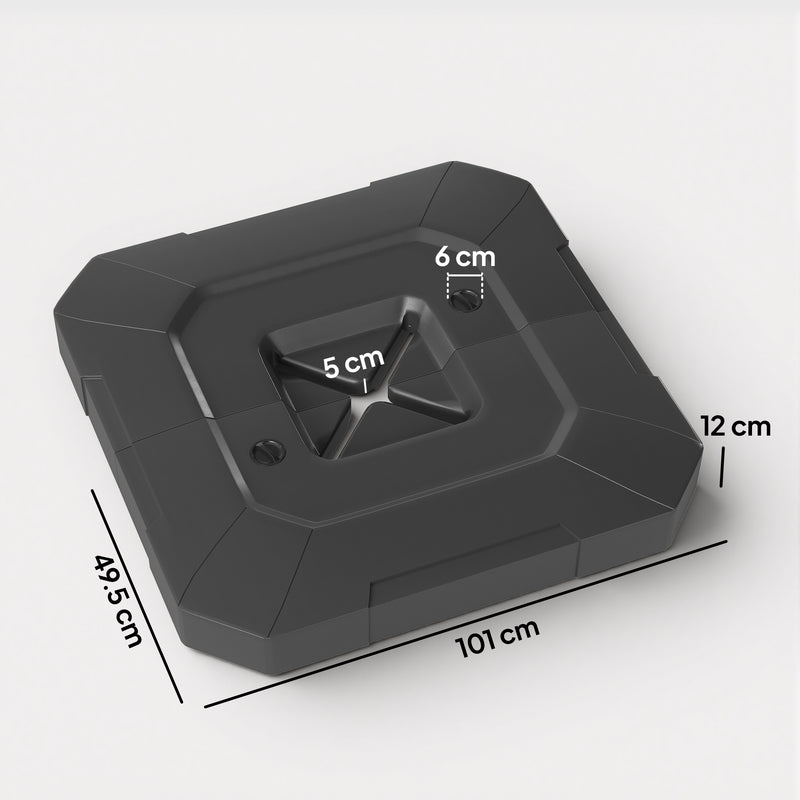 Cantilever Umbrella Base Weights for Stable Garden Shade Easy Fill and Store Black AOSOM
