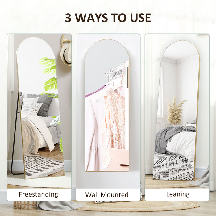 Gold Arched Full Length Mirror 150cm Elegant Home Decor by HOMCOM