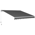 Dark Grey 3 x 2.5m Retractable Manual Awning With Crank Handle and Fittings by Outsunny