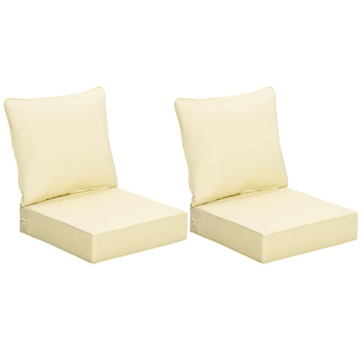 4 Piece Outdoor Chair Cushion Set for Deep Seating Garden Furniture Replacement, Beige