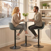 Adjustable Bar Stools Set of 2 for Kitchen Island with Water Resistant Seats Green AOSOM