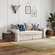 Set of 2 Brown Wooden Bedside Tables with Drawers and Gold Hairpin Legs by HOMCOM