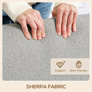 Light Grey 2 Seater Sofa Settee with Soft Sherpa Fleece Fabric Upholstered