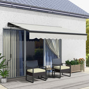 Light Grey 2.5 x 3.5m Electric Garden Awning With Remote and Durable Aluminium Frame