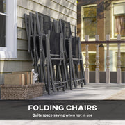 7 Piece Outdoor Dining Set Extendable Table and 6 Folding Chairs Grey by Outsunny