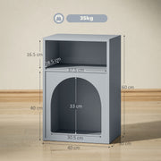 Bedside Table with Two Open Shelves for Storage and Display Ideal for Bedroom, Grey