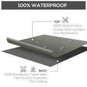 Grey Waterproof 600D Oxford Garden Furniture Cover Large Square 230 x 230cm for Patio