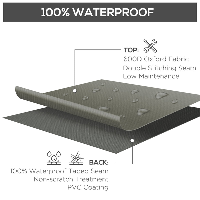 Grey Waterproof 600D Oxford Garden Furniture Cover Large Square 230 x 230cm for Patio