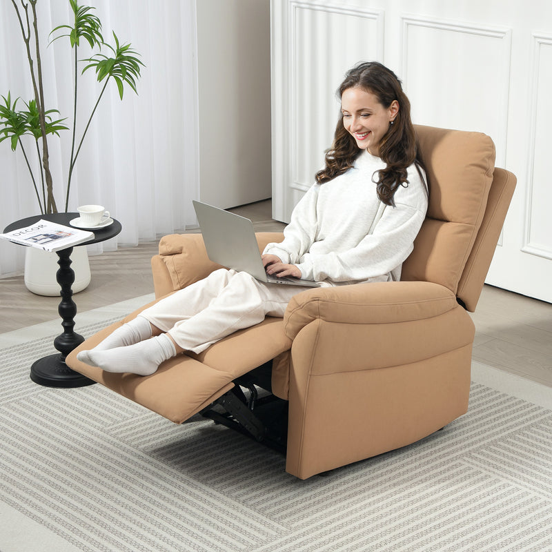 Light Brown Manual Reclining Chair with Footrest 140Â° Adjustable by HOMCOM