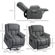 Recliner Armchair with Power Lift Massage and Heat for Easy Relaxation Grey AOSOM