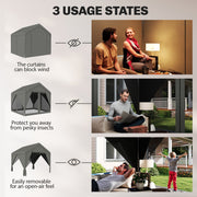 3x3m Garden Gazebo with Double-Layer Walls for Privacy and All-Weather Shelter, Dark Grey Outsunny