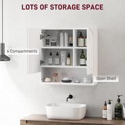White Wall Mounted Bathroom Cabinet with Shelves for Storage and Organisation
