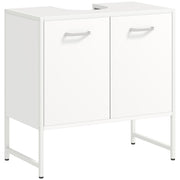 White Under Sink Bathroom Cabinet With Soft Close Doors For Pedestal Or Countertop Basin