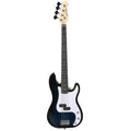 Electric Bass Guitar Starter Kit With Amplifier and Bag for Home Practice Blue Black