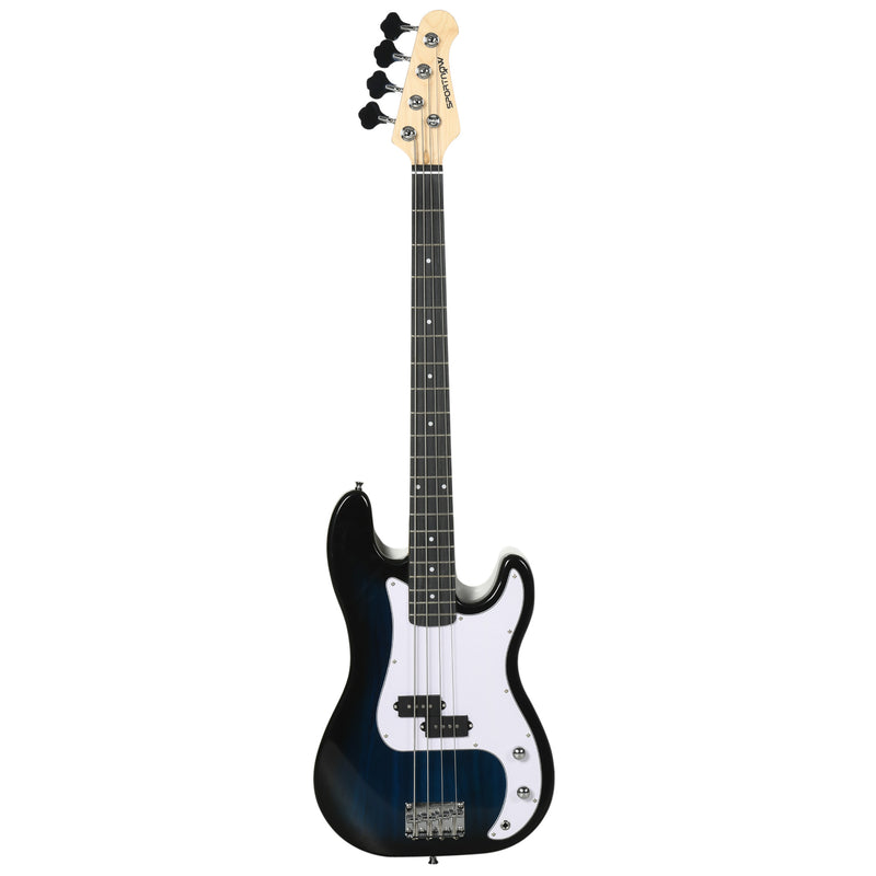 Electric Bass Guitar Starter Kit With Amplifier and Bag for Home Practice Blue Black