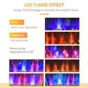 Black LED Wall Mounted Electric Fireplace With Curved Glass For Modern Living Rooms