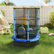 Kids Trampoline With Safety Enclosure For Indoor Or Garden Play 4ft 6in Blue AOSOM