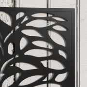Metal Planter with Leaf Trellis Privacy Panel for Garden or Patio Black Outsunny